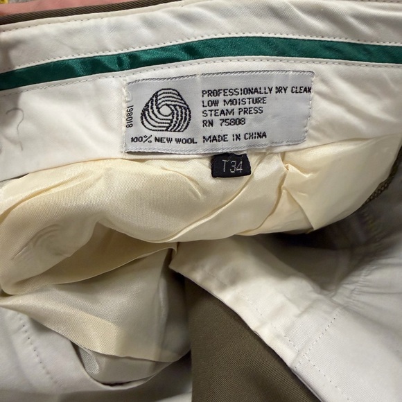 Vintage 100% Wool Dress Pants T34 – Pleated Front, Classic Fit, New With Tags - Picture 2 of 4